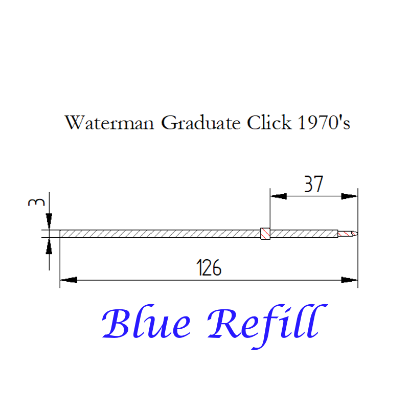 Waterman Graduate / Titane Flair / Goutte Click Type compatible Refill